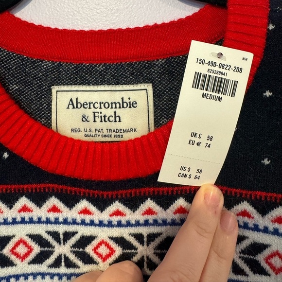 NWT Abercrombie and Fitch ski bunny Nordic style vintage sweater - Picture 2 of 3